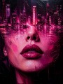 Neon Metropole – Wandbild als Acrylglasbild