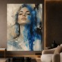Blaues Porträt als Leinwand und Modernes Wandbild