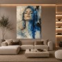 Blaues Porträt als Leinwand und Modernes Wandbild