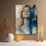 Blaues Porträt als Leinwand und Modernes Wandbild