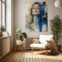 Blaues Porträt als Leinwand und Modernes Wandbild