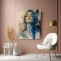 Blaues Porträt als Leinwand und Modernes Wandbild