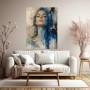 Blaues Porträt als Leinwand und Modernes Wandbild