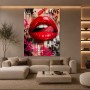 Rote Lippen Pop Art – Modernes Wandbild als Gallery Leinwand