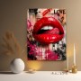 Rote Lippen Pop Art – Modernes Wandbild als Gallery Leinwand