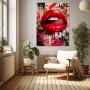 Rote Lippen Pop Art – Modernes Wandbild als Gallery Leinwand