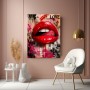 Rote Lippen Pop Art – Modernes Wandbild als Gallery Leinwand