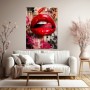 Rote Lippen Pop Art – Modernes Wandbild als Gallery Leinwand
