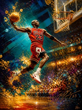Slam Dunk Energie – Modernes Wandbild als Canvas Print
