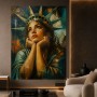 Freiheitskrone in Türkisgold – Wandbild Poster mit urbanem Porträt