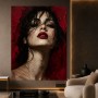 Intensives Porträt in Rot – Leinwandbild & Acrylglasbild