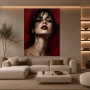 Intensives Porträt in Rot – Leinwandbild & Acrylglasbild