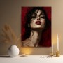 Intensives Porträt in Rot – Leinwandbild & Acrylglasbild