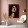 Intensives Porträt in Rot – Leinwandbild & Acrylglasbild