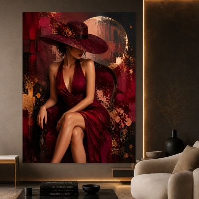 Eleganz in Bordeaux – Luxus Wandbild als Fine Art Print