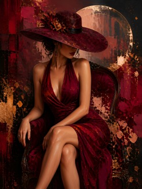 Eleganz in Bordeaux – Luxus Wandbild als Fine Art Print