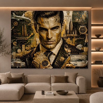 Goldener Erfolg – Luxus Wandbild auf Gallery Leinwand