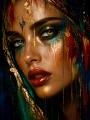 Goldene Aura Portrait – Wandbild als Fine Art Print