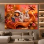 Kosmische Auszeit am Tropenstrand – Wandbild & Poster