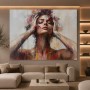 Expressives Porträt als Leinwandbild und Acrylbild – Sinnliche Farbspuren