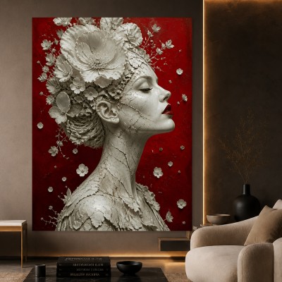 Elegante Blütenmuse – Wandbild als Acrylbild