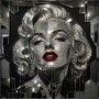 Spiegelglanz Diva Wandbild Poster mit roten Lippen