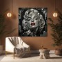 Spiegelglanz Diva Wandbild Poster mit roten Lippen