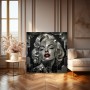 Spiegelglanz Diva Wandbild Poster mit roten Lippen