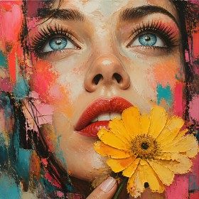 Strahlender Blick – Modernes Wandbild als Acrylbild