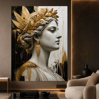 Goldene Muse Wandbild als Gallery Leinwand