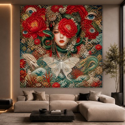 Mystische Blütenkönigin – Wandbild als Fine Art Print