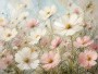 Zarte Kosmeenblüten als Leinwand & Poster in Pastell