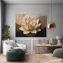 Goldene Lotusblüte – Wandbild auf Gallery Leinwand