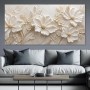 Cremeweiße Blütenreliefs als Modernes Wandbild auf Gallery Leinwand