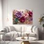 Florale Eleganz in Pink und Gold – Luxus Wandbild als Gallery Leinwand