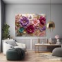 Florale Eleganz in Pink und Gold – Luxus Wandbild als Gallery Leinwand