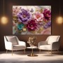 Florale Eleganz in Pink und Gold – Luxus Wandbild als Gallery Leinwand