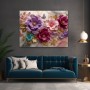 Florale Eleganz in Pink und Gold – Luxus Wandbild als Gallery Leinwand