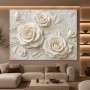 Cremeweiße Rosenrelief Eleganz – Leinwand & Acrylglasbild