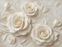 Cremeweiße Rosenrelief Eleganz – Leinwand & Acrylglasbild