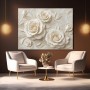 Cremeweiße Rosenrelief Eleganz – Leinwand & Acrylglasbild