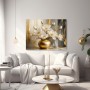 Goldene Magnolien in Vase – Leinwandbild & Poster