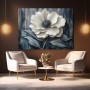 Weiße Blüte auf Texturgrund – Modernes Wandbild als Gallery Leinwand