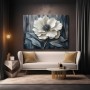 Weiße Blüte auf Texturgrund – Modernes Wandbild als Gallery Leinwand