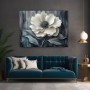 Weiße Blüte auf Texturgrund – Modernes Wandbild als Gallery Leinwand