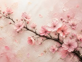 Kirschblüten in Rosa – Leinwand Wandbild