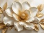 Goldene Magnolie – Luxus Wandbild auf Gallery Leinwand