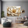 Goldene Magnolie – Luxus Wandbild auf Gallery Leinwand