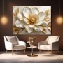 Goldene Magnolie – Luxus Wandbild auf Gallery Leinwand