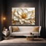 Goldene Magnolie – Luxus Wandbild auf Gallery Leinwand